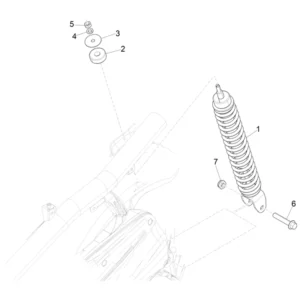 40. Piaggio Zip 50 IGET 4T 3V Euro5 - 45 km/h - 2021-2023 - LBMCD2100 - Parts Rear Shock Absorber
