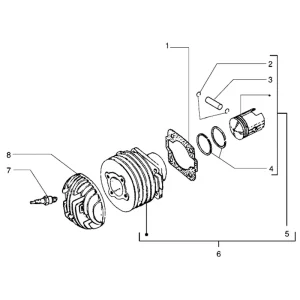 04. Vespa PX 150 2T - Euro3 - 2011-2017 - ZAPM74200 - Cylinder - Piston